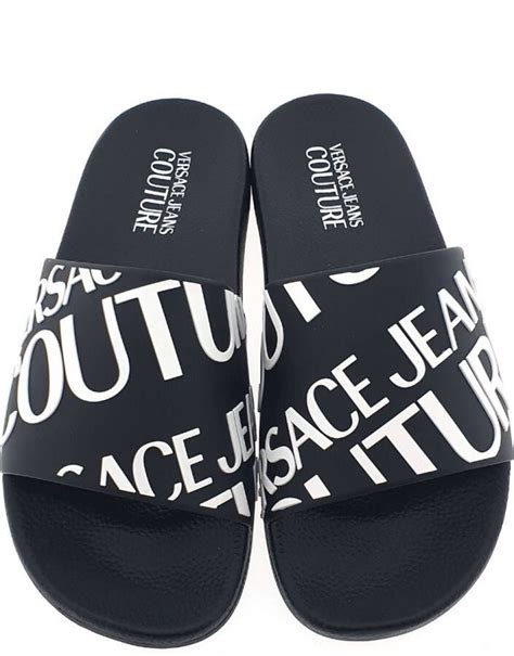 versace jeans couture slippers heren|farfetch versace slippers.